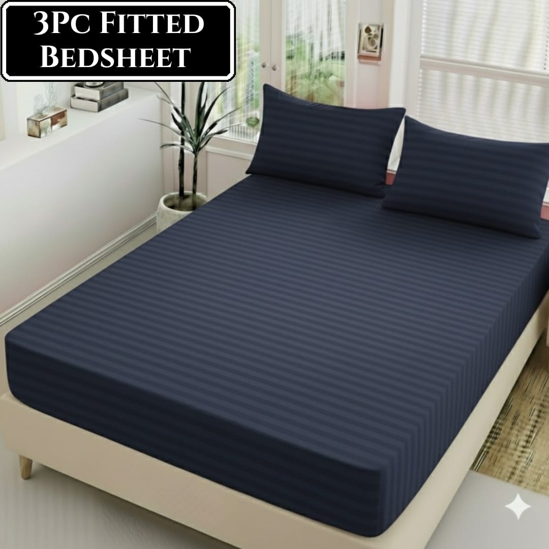 Microfiber King Size Fitted Bedsheet with 2 Pillow Covers