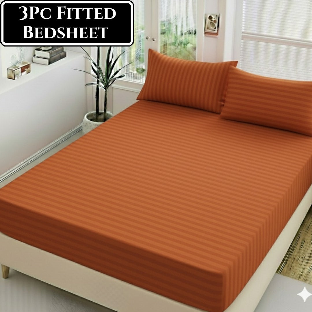 Microfiber King Size Fitted Bedsheet with 2 Pillow Covers