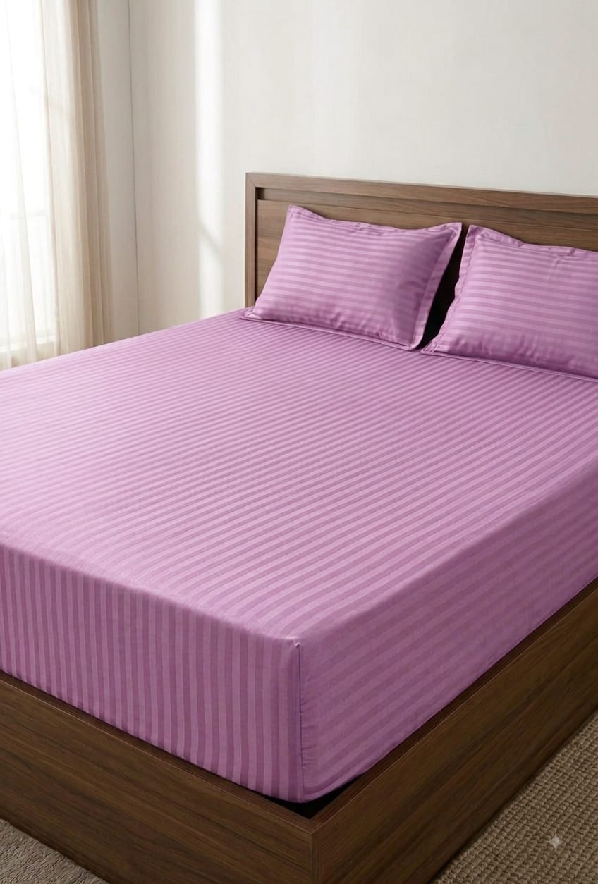 Microfiber King Size Fitted Bedsheet with 2 Pillow Covers