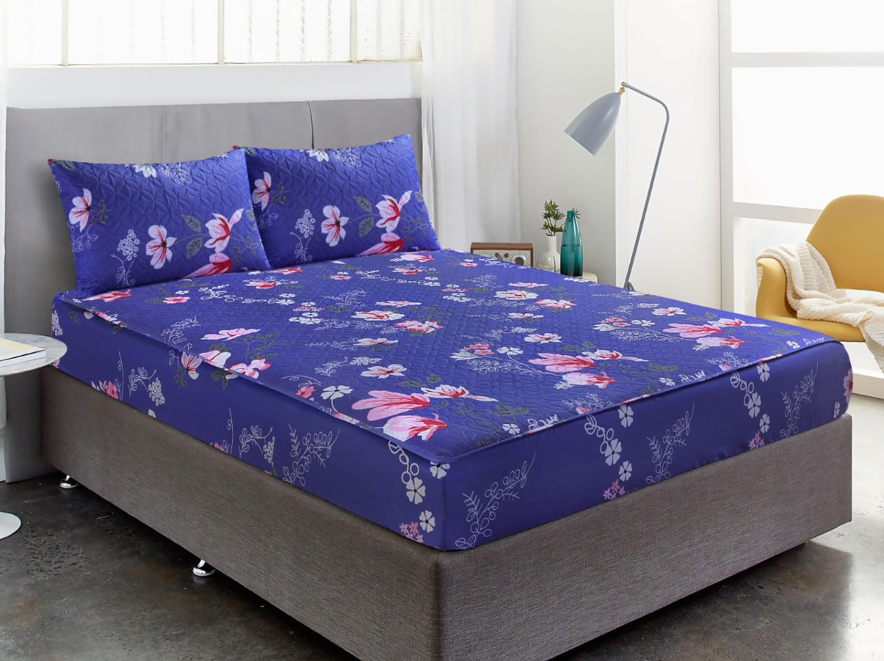 Premium Quality Printed 3pc Waterproof Mattress Protector/Bedsheet With 2 Pillow Covers