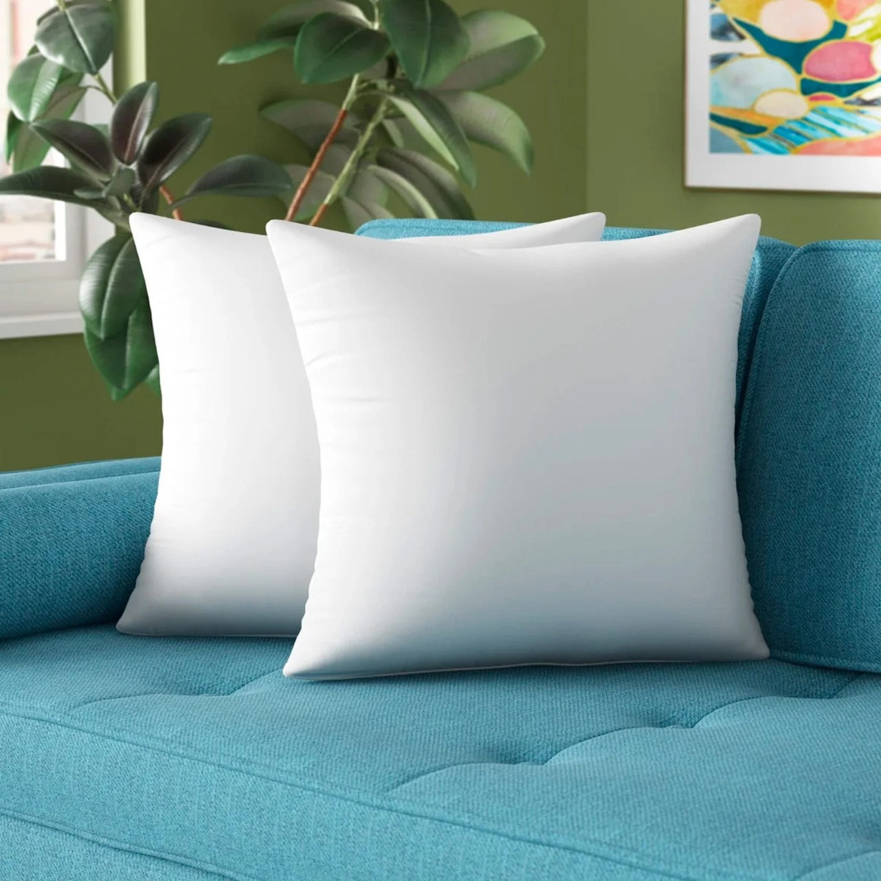 Pack of 5 Premium Polyester Cushion Inserts | 16x16 Inch Throw Pillow Fillings | Soft & Fluffy