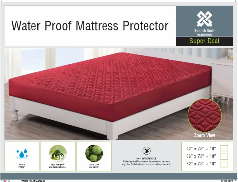Premium Quality Ultrasonic Quilted Waterproof Mattress Cover Available in Multiple Sizes