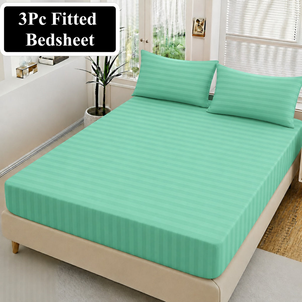 Microfiber King Size Fitted Bedsheet with 2 Pillow Covers