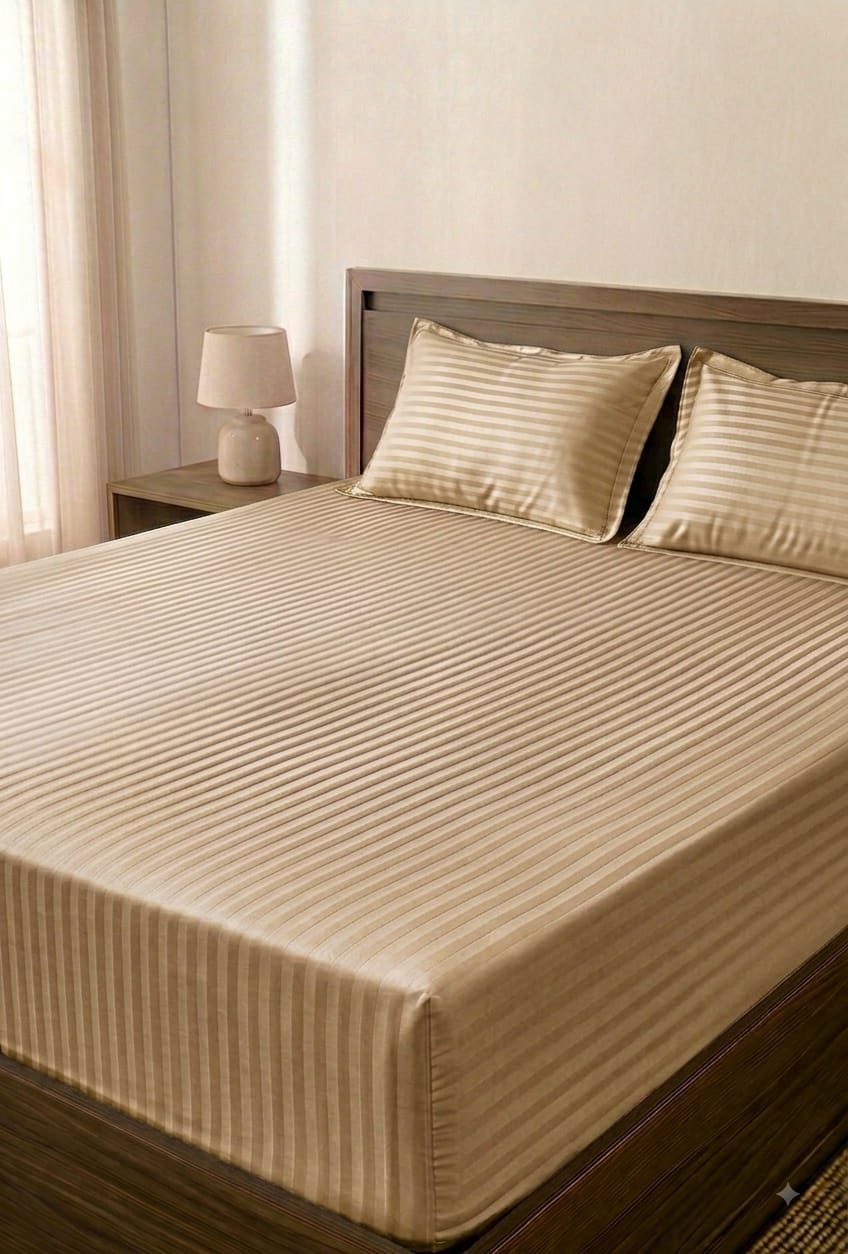 Microfiber King Size Fitted Bedsheet with 2 Pillow Covers