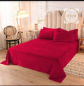 Cotton Plain Solid Color King Size 3pc Bedsheet Set