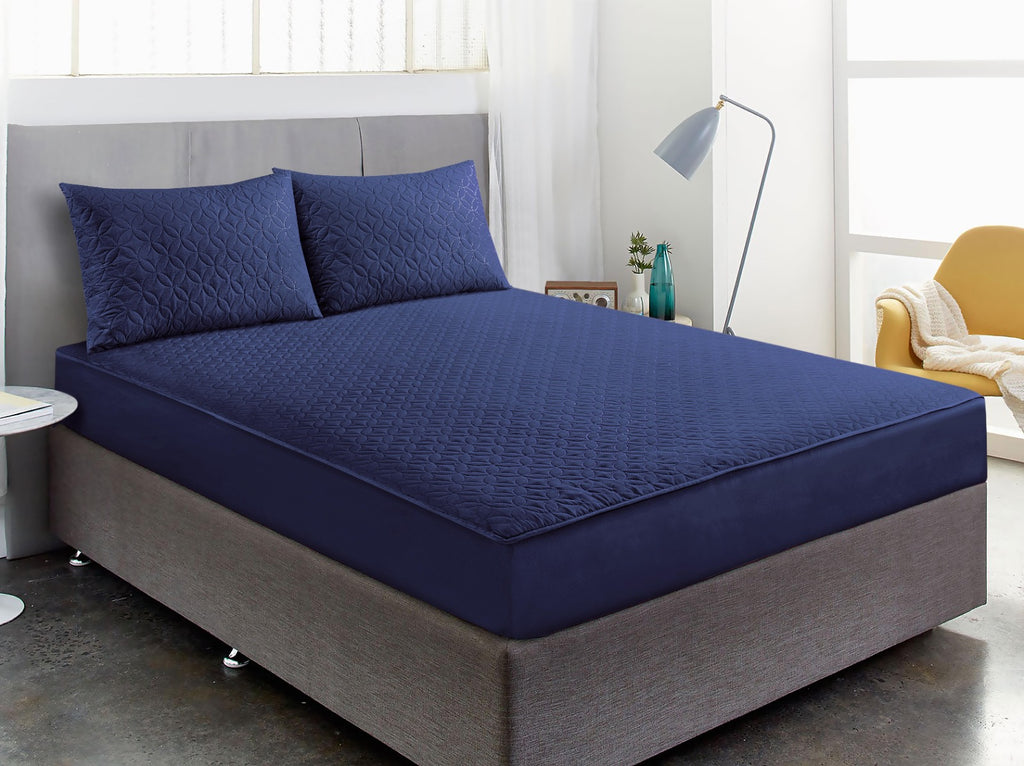 Premium Quality Luxury Waterproof Fitted Bedsheet with 2 Pillow Covers Fit For Double & King Size Mattress