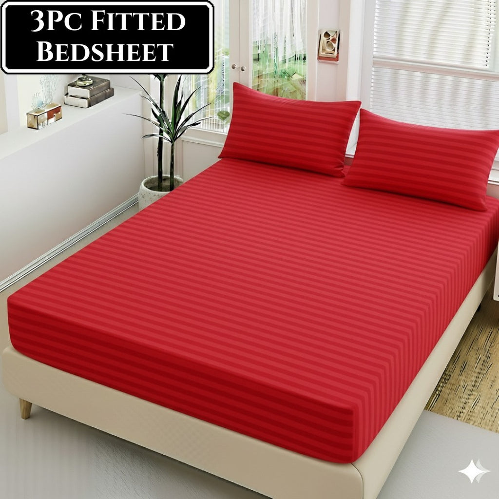 Microfiber King Size Fitted Bedsheet with 2 Pillow Covers