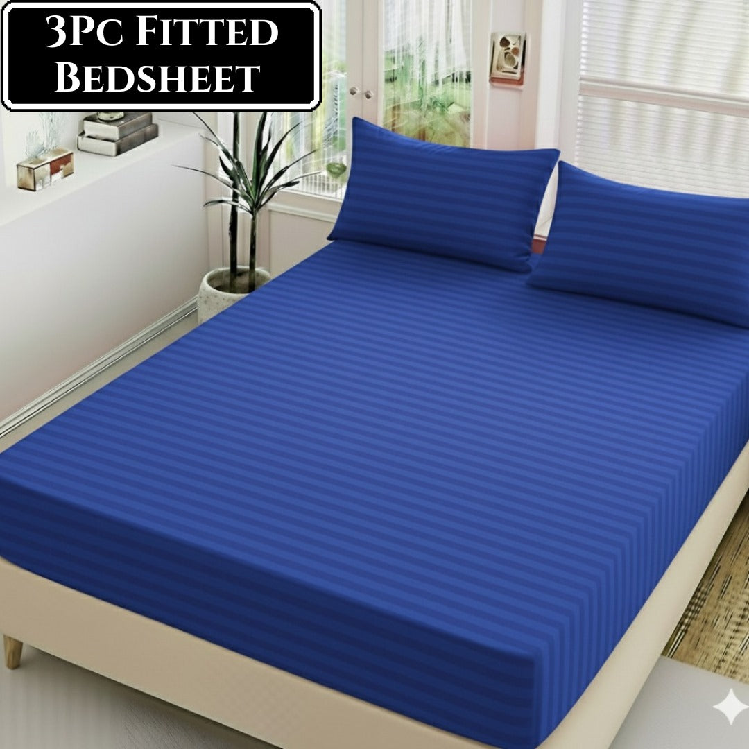 Microfiber King Size Fitted Bedsheet with 2 Pillow Covers