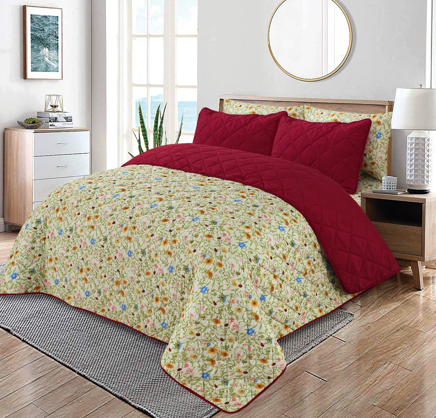 Premium Quality 6Pcs Micro Cotton Comforter Set