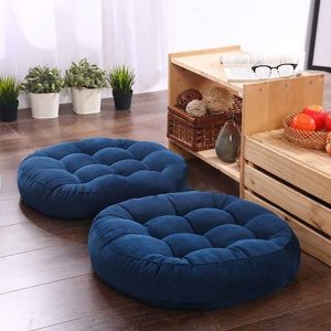 Premium Quality Velvet Round Floor Cushions Pack Of 2