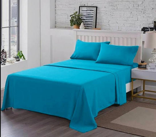 Cotton Plain Solid Color King Size 3pc Bedsheet Set