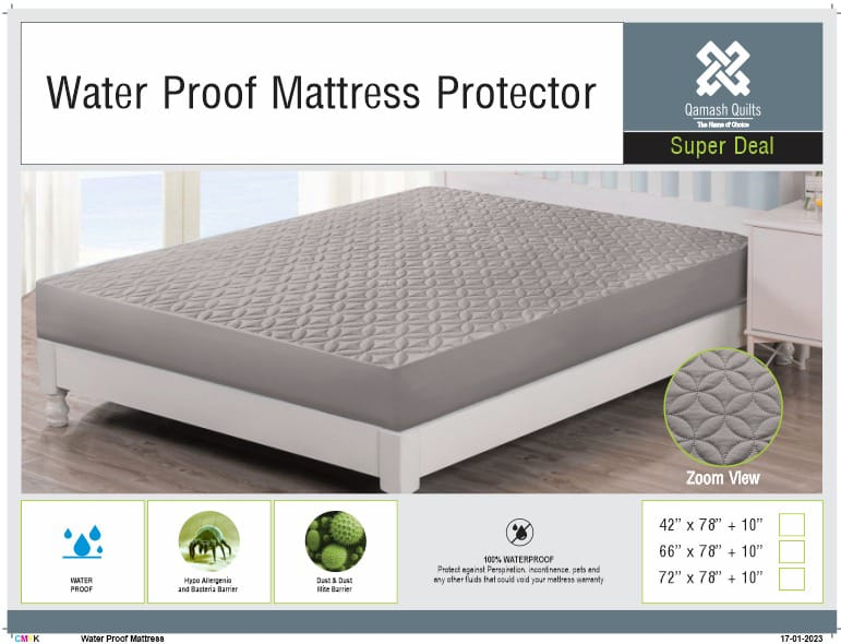 Premium Quality Ultrasonic Quilted Waterproof Mattress Cover Available in Multiple Sizes