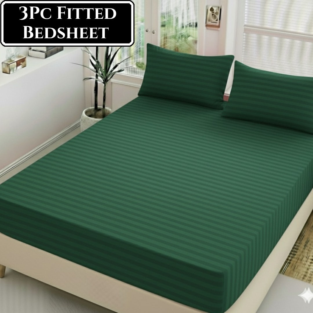 Microfiber King Size Fitted Bedsheet with 2 Pillow Covers