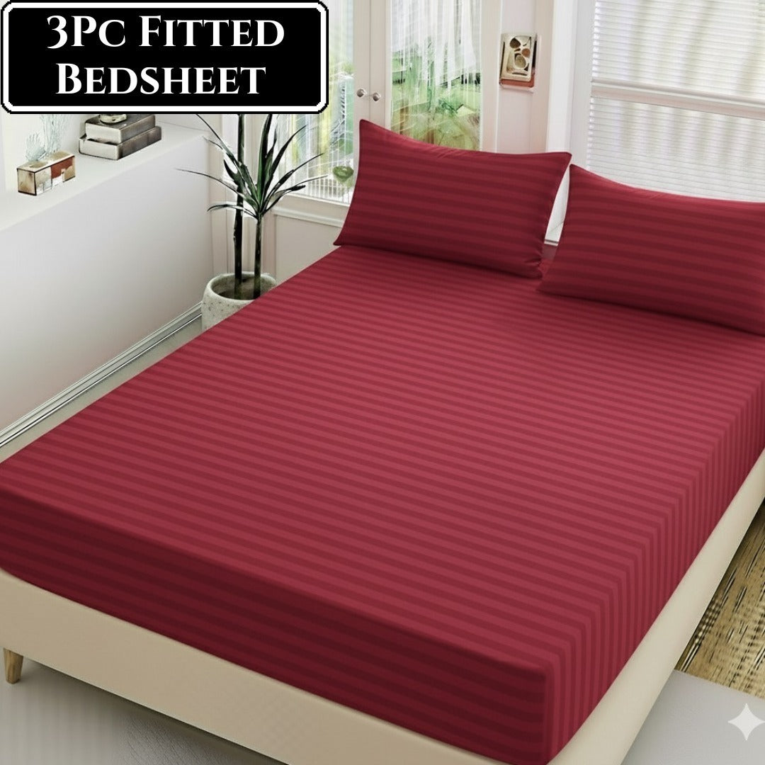 Microfiber King Size Fitted Bedsheet with 2 Pillow Covers