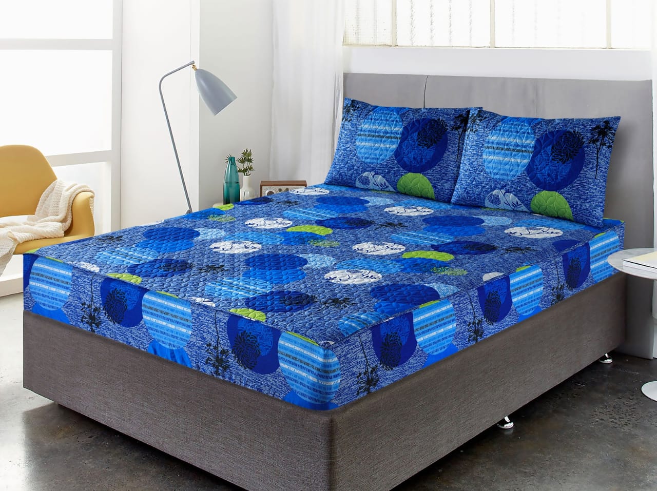 Premium Quality Printed 3pc Waterproof Mattress Protector/Bedsheet With 2 Pillow Covers