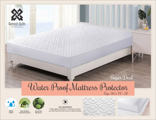 Premium Quality Ultrasonic Quilted Waterproof Mattress Cover Available in Multiple Sizes